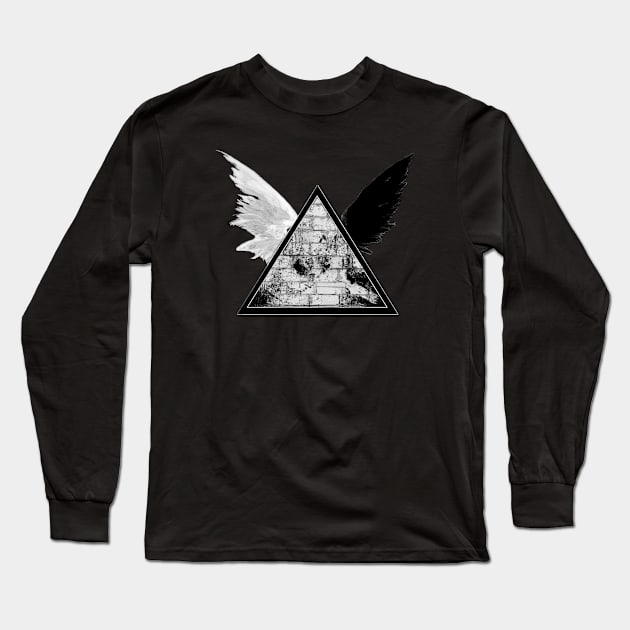 Winged Pyramid Long Sleeve T-Shirt by WolfLikeRiley Designs